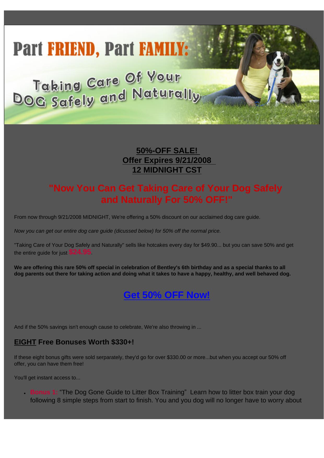 Taking Care Of Your Dog Safely And Naturally. by Best of Kuszter's Collection