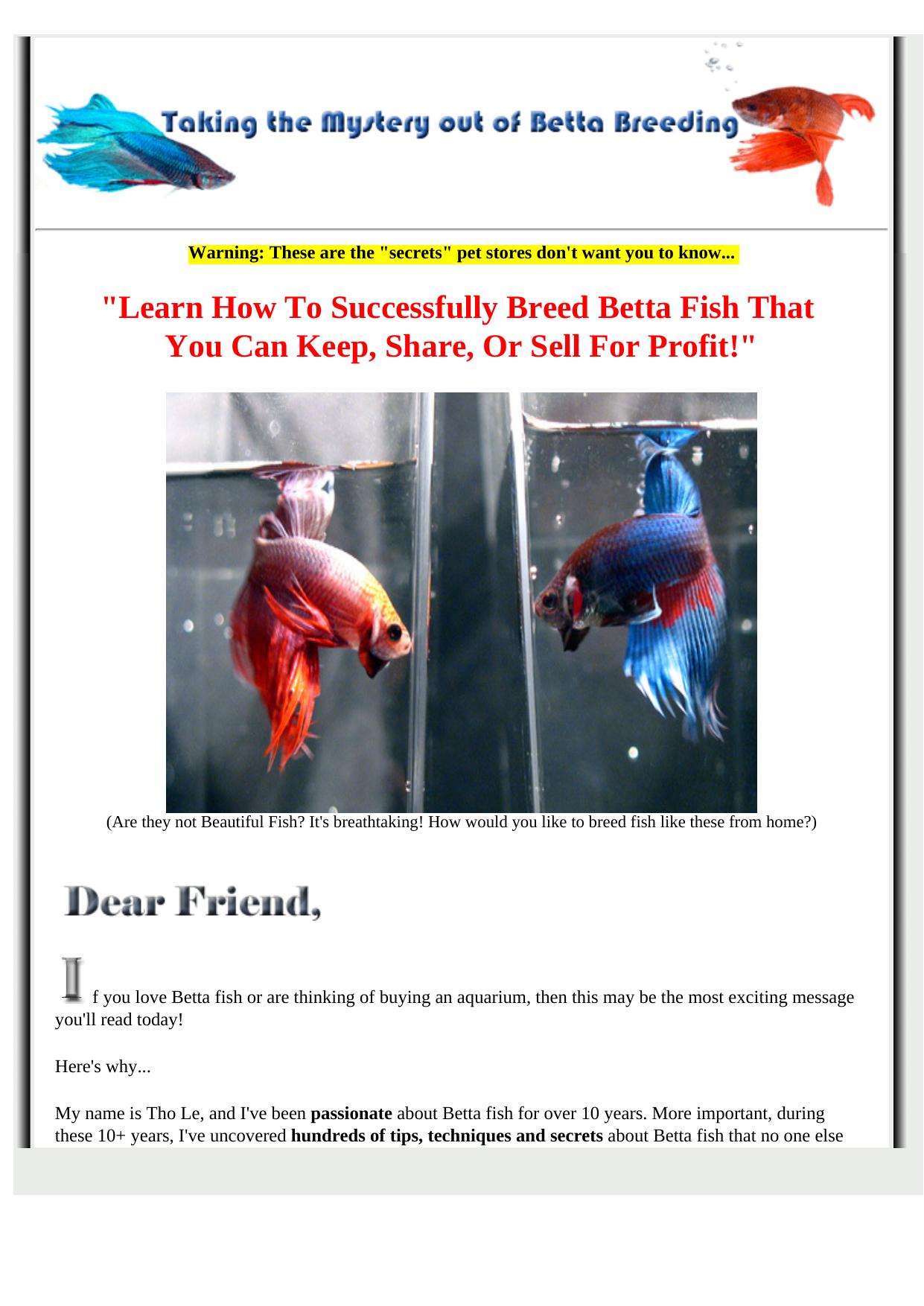 Taking The Mystery Out Of Betta Breeding. by Best of Kuszter's Collection