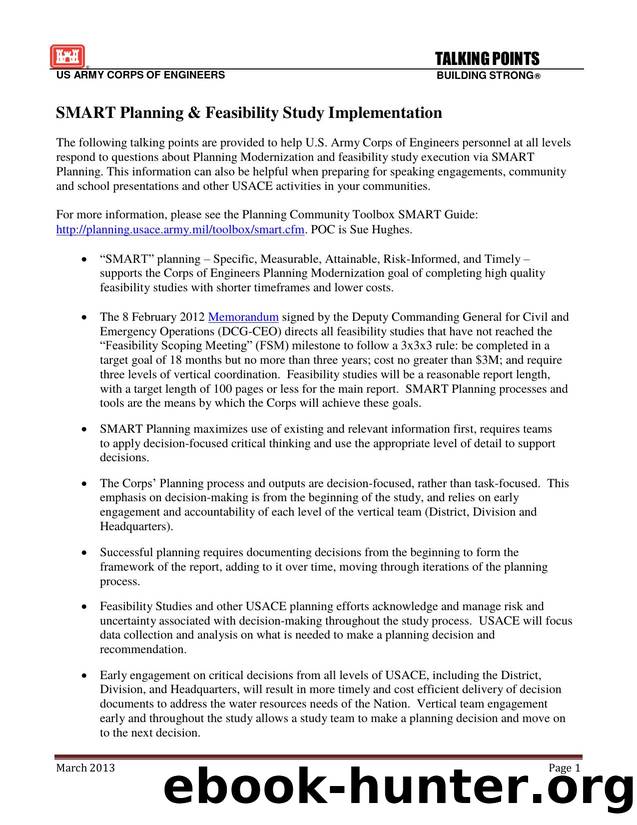 Talking Points by USACE PCoP