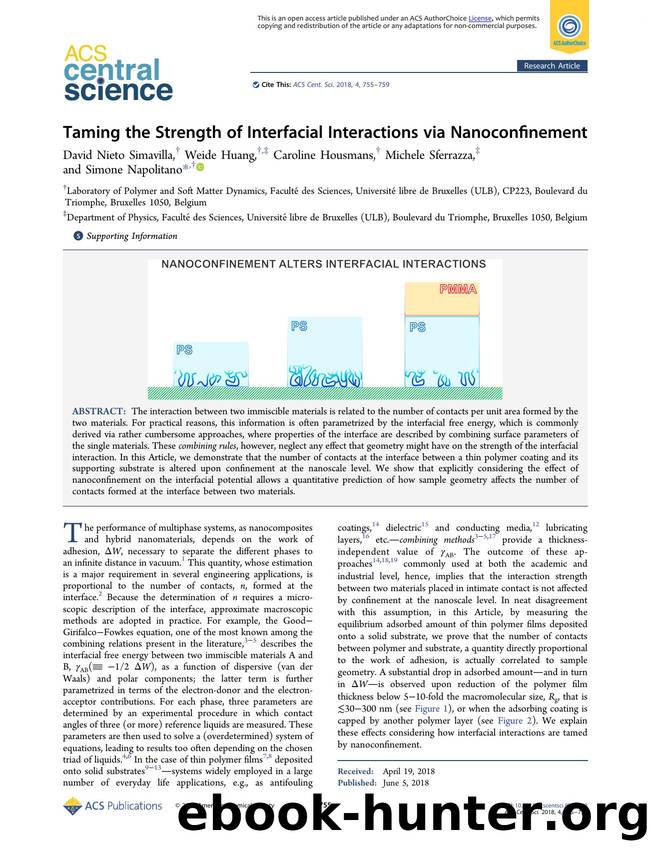 Taming the Strength of Interfacial Interactions via Nanoconfinement by unknow