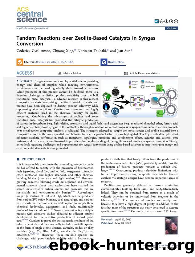 Tandem Reactions over Zeolite-Based Catalysts in Syngas Conversion by unknow