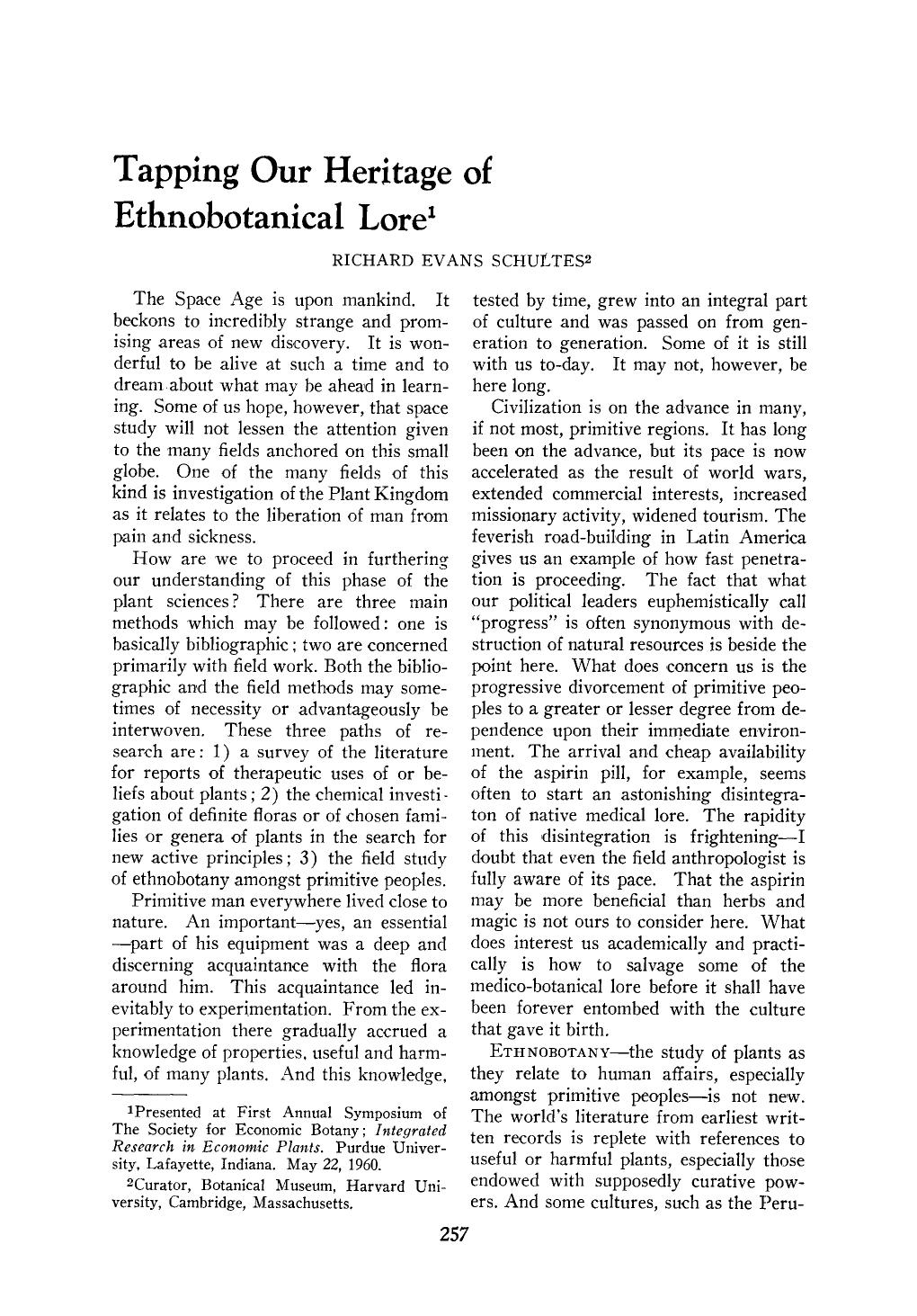 Tapping our heritage of ethnobotanical lore by Unknown