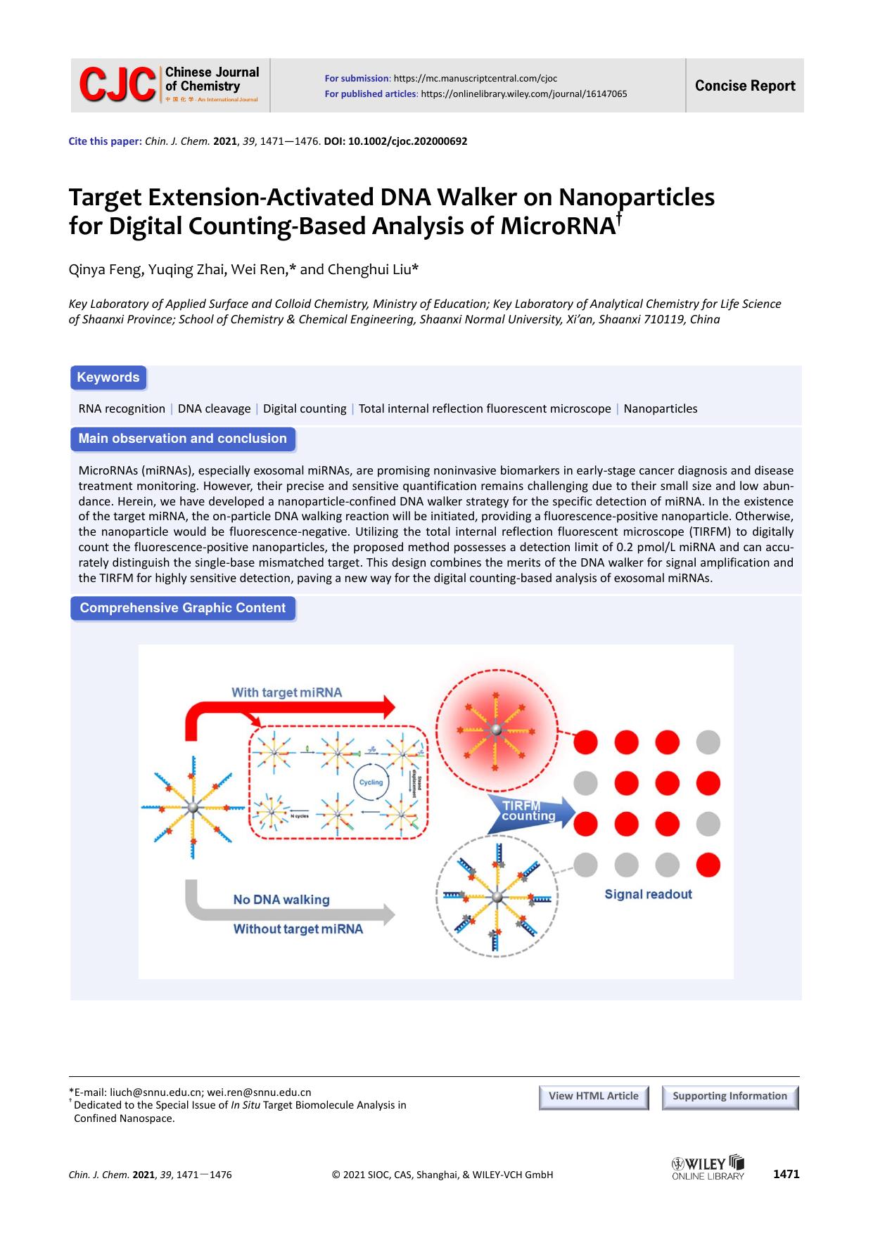 Target Extension-Activated DNA Walker on Nanoparticles for the Digital Counting-Based Analysis of MicroRNA by grh