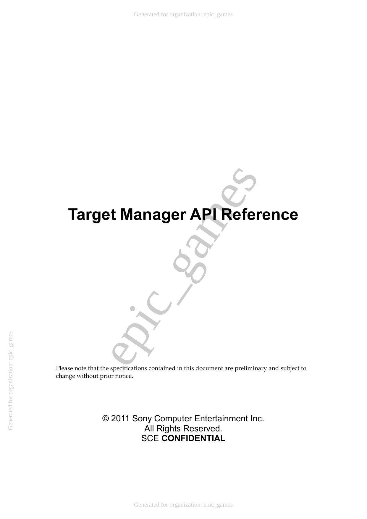 Target Manager API Reference by SN Systems Ltd