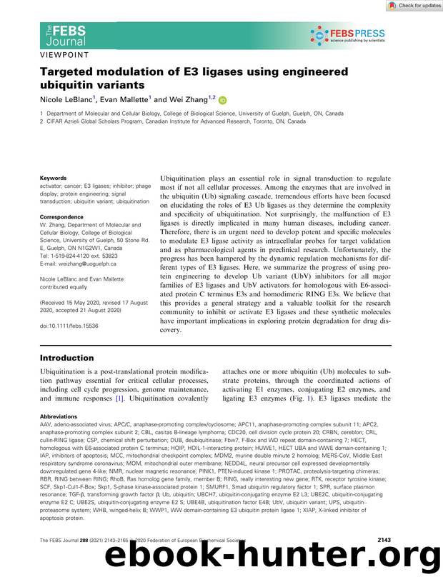 Targeted modulation of E3 ligases using engineered ubiquitin variants by Unknown