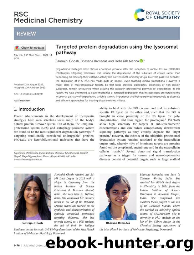 Targeted protein degradation using the lysosomal pathway by Samrajni Ghosh & Bhavana Ramadas & Debasish Manna