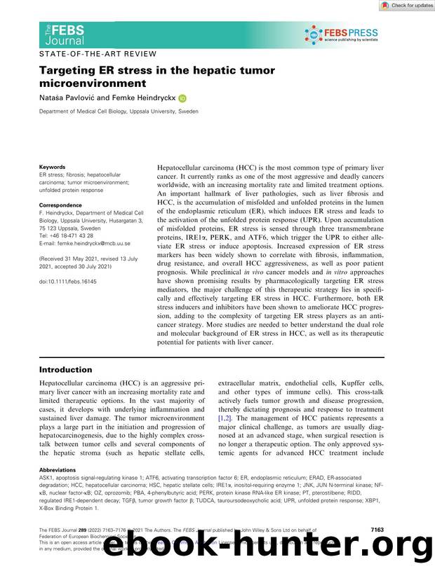 Targeting ER stress in the hepatic tumor microenvironment by Unknown