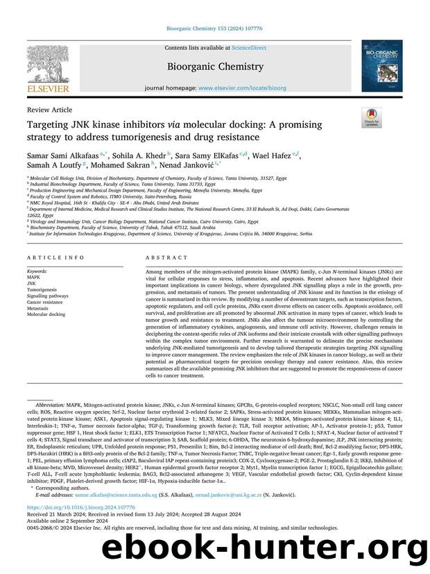 Targeting JNK kinase inhibitors via molecular docking: A promising strategy to address tumorigenesis and drug resistance by unknow