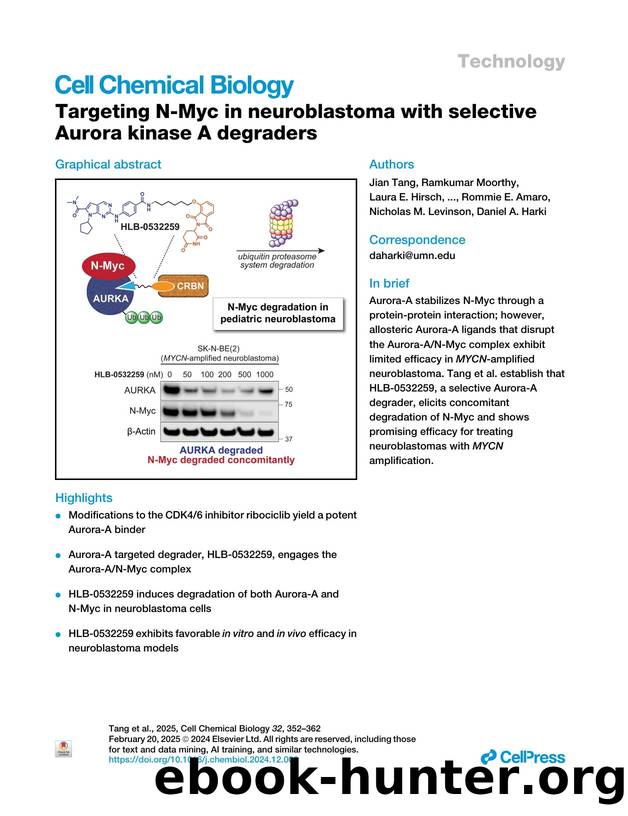 Targeting N-Myc in neuroblastoma with selective Aurora kinase A degraders by unknow