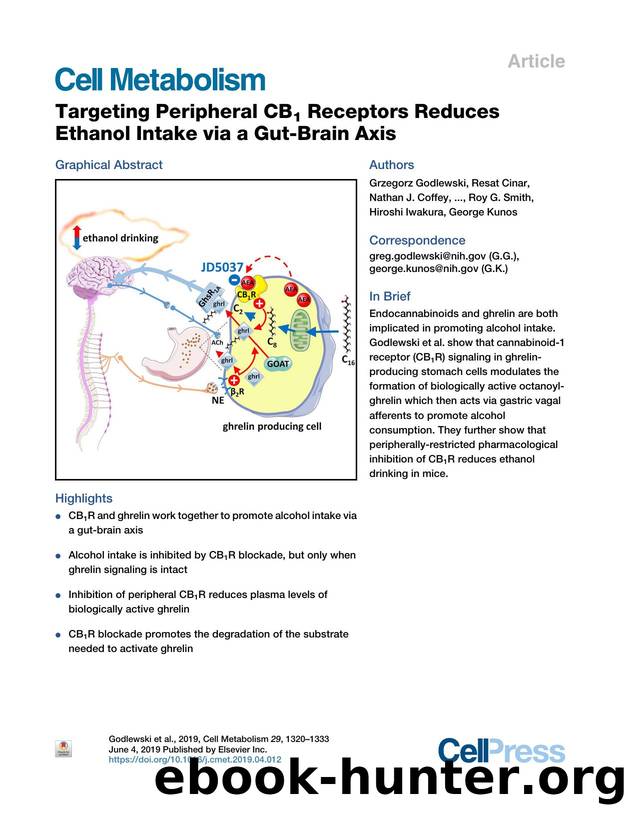 Targeting Peripheral CB1 Receptors Reduces Ethanol Intake via a Gut-Brain Axis by unknow