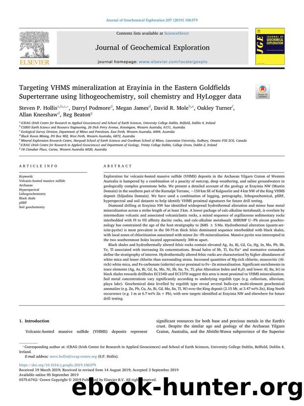 Targeting VHMS mineralization at Erayinia in the Eastern Goldfields Superterrane using lithogeochemistry, soil chemistry and HyLogger data by unknow