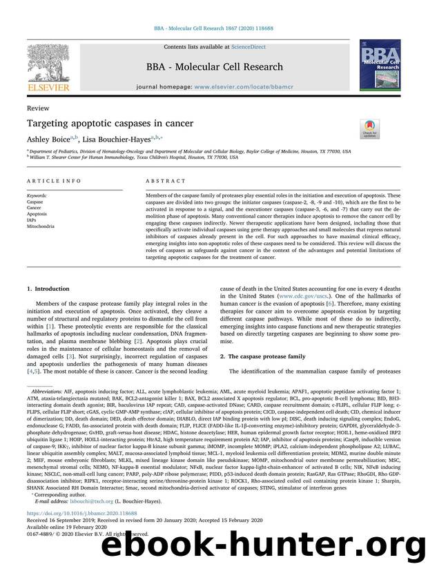 Targeting apoptotic caspases in cancer by Ashley Boice & Lisa Bouchier-Hayes