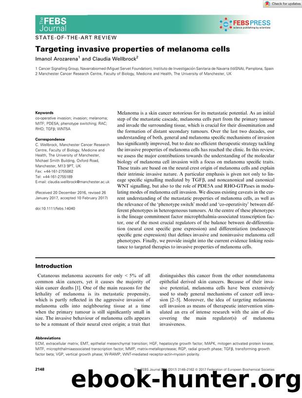 Targeting invasive properties of melanoma cells by Unknown