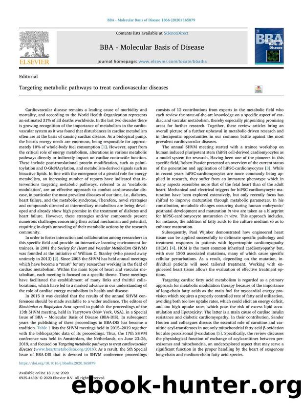 Targeting metabolic pathways to treat cardiovascular diseases by Jan F.C. Glatz & Coert J. Zuurbier & Terje S. Larsen