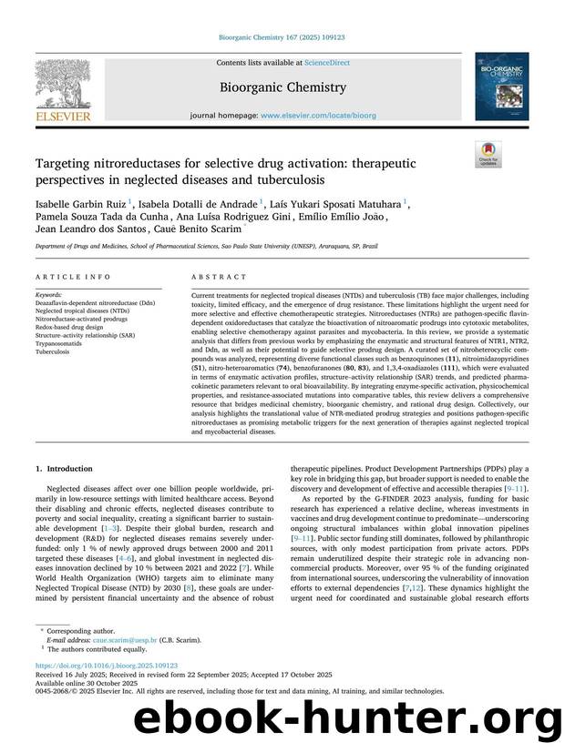 Targeting nitroreductases for selective drug activation: therapeutic perspectives in neglected diseases and tuberculosis by Isabelle Garbin Ruiz