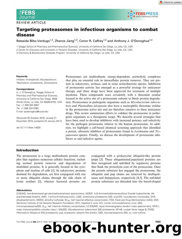 Targeting proteasomes in infectious organisms to combat disease by Unknown