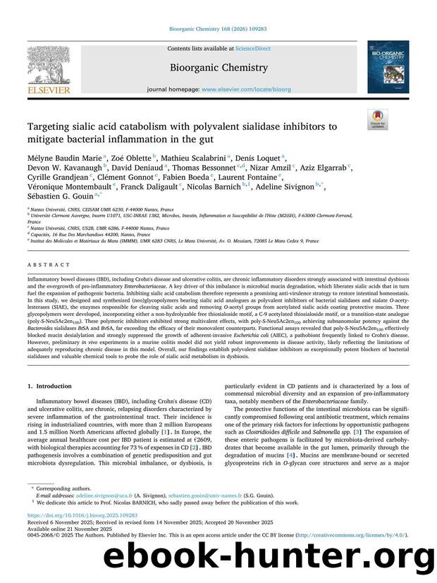 Targeting sialic acid catabolism with polyvalent sialidase inhibitors to mitigate bacterial inflammation in the gut by unknow