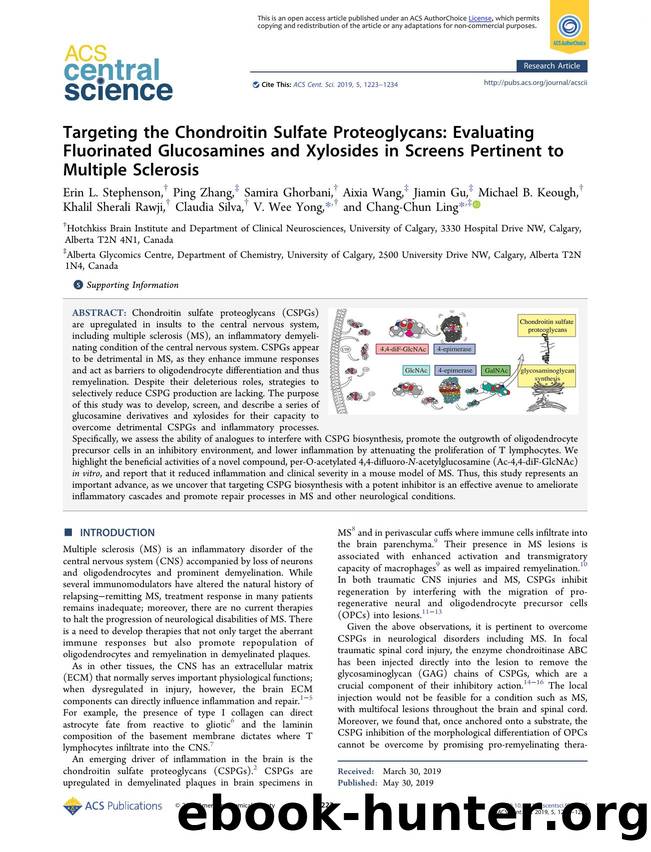 Targeting the Chondroitin Sulfate Proteoglycans: Evaluating Fluorinated Glucosamines and Xylosides in Screens Pertinent to Multiple Sclerosis by unknow