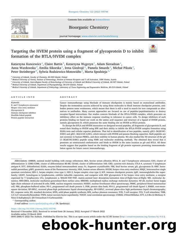 Targeting the HVEM protein using a fragment of glycoprotein D to inhibit formation of the BTLAHVEM complex by unknow
