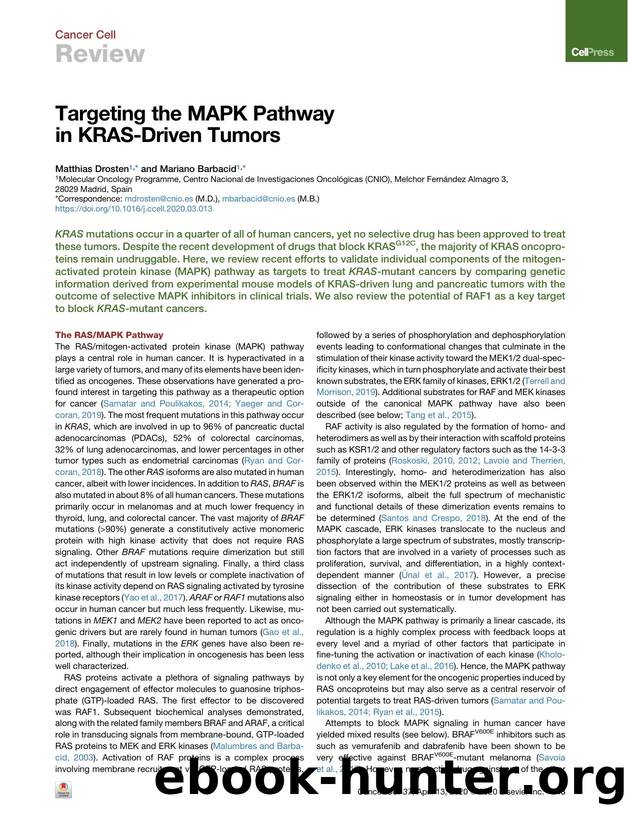 Targeting the MAPK Pathway in KRAS-Driven Tumors by Matthias Drosten & Mariano Barbacid