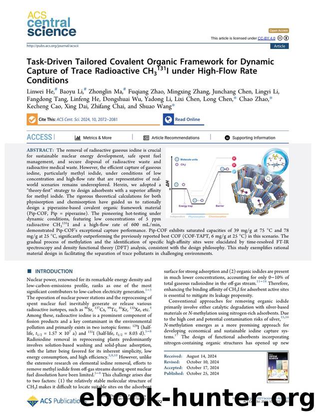Task-Driven Tailored Covalent Organic Framework for Dynamic Capture of Trace Radioactive CH3131I under High-Flow Rate Conditions by unknow