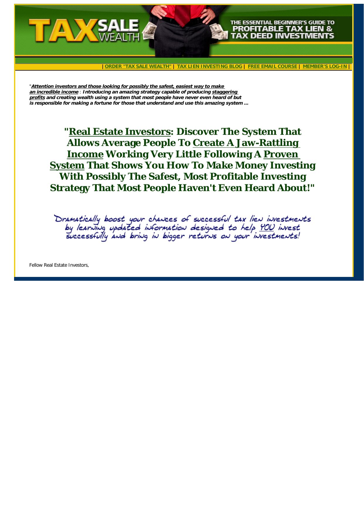 Tax Sale Wealth - Learn To Profit With Local Tax Sales! by Best of Kuszter's Collection