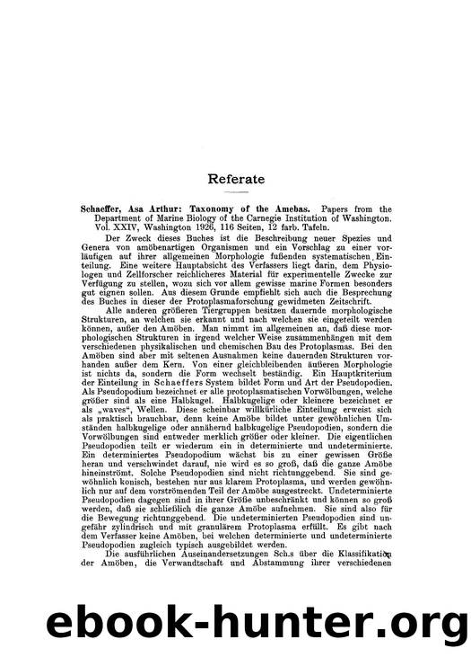 Taxonomy of the amebas by Unknown