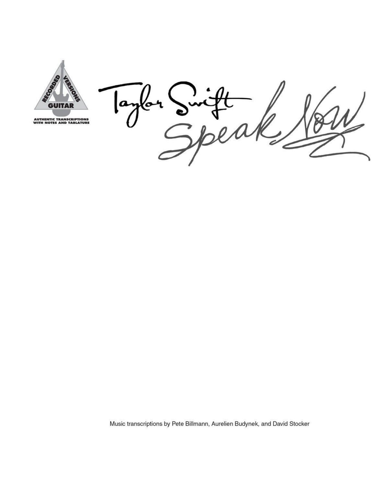 Taylor Swift - Speak Now - Guitar Recorded Version by Taylor Swift