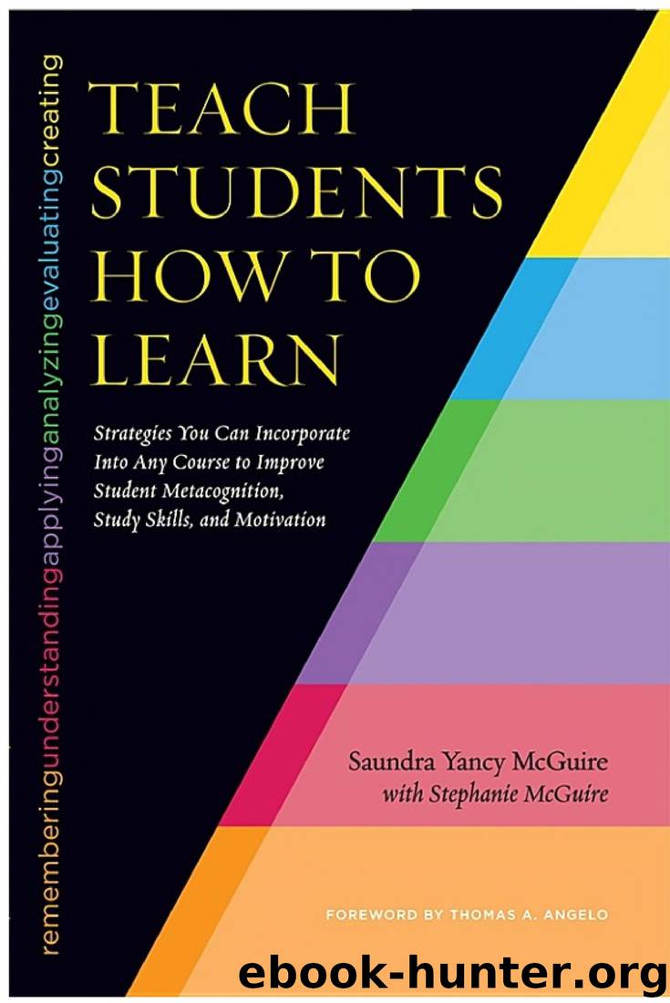 Teach Students How to Learn: Strategies You Can Incorporate Into Any Course to Improve Student Metacognition, Study Skills, and Motivation by Saundra Yancy McGuire