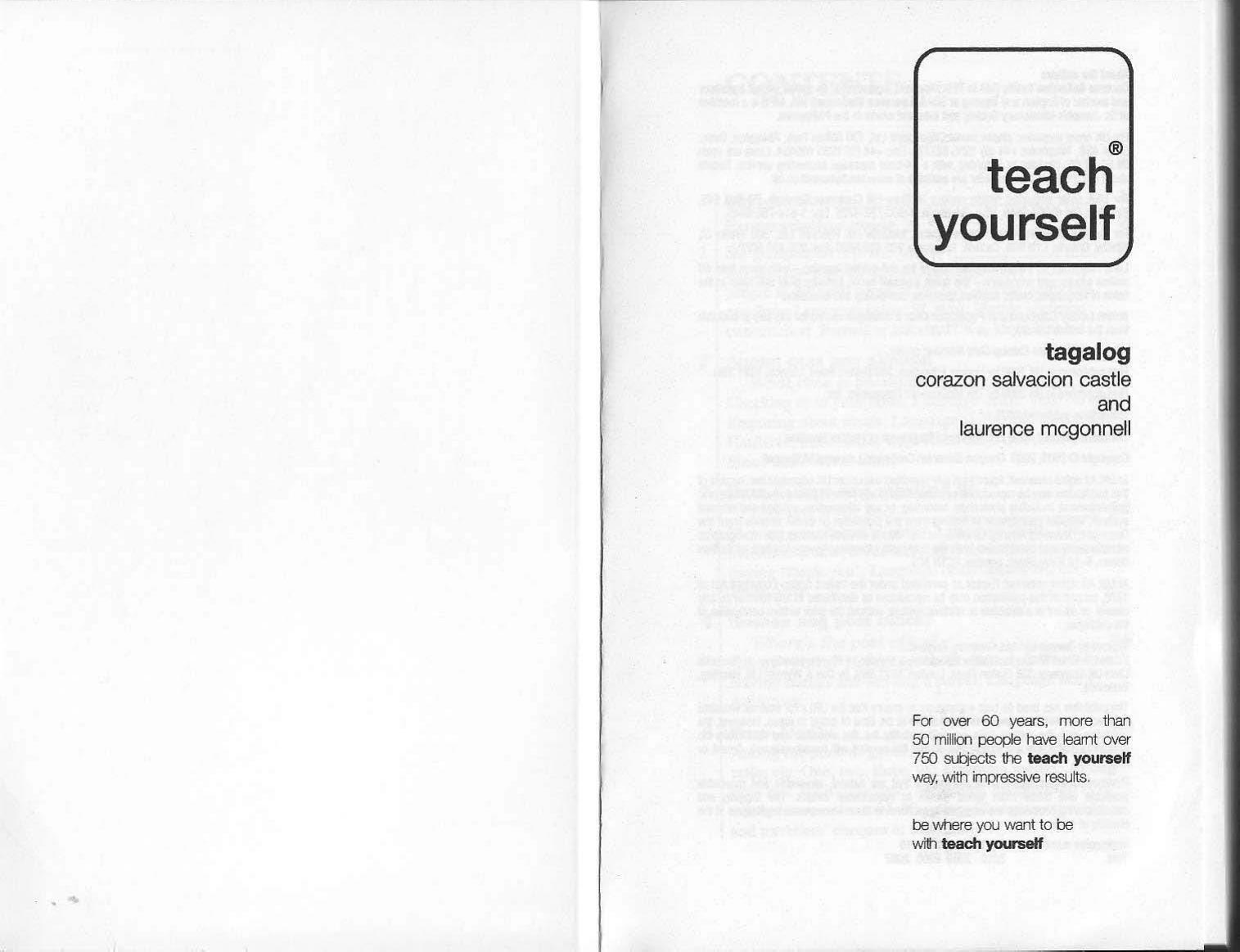Teach Yourself Tagalog Complete Course (Book) by Corazon Castle Laurence McGonnell