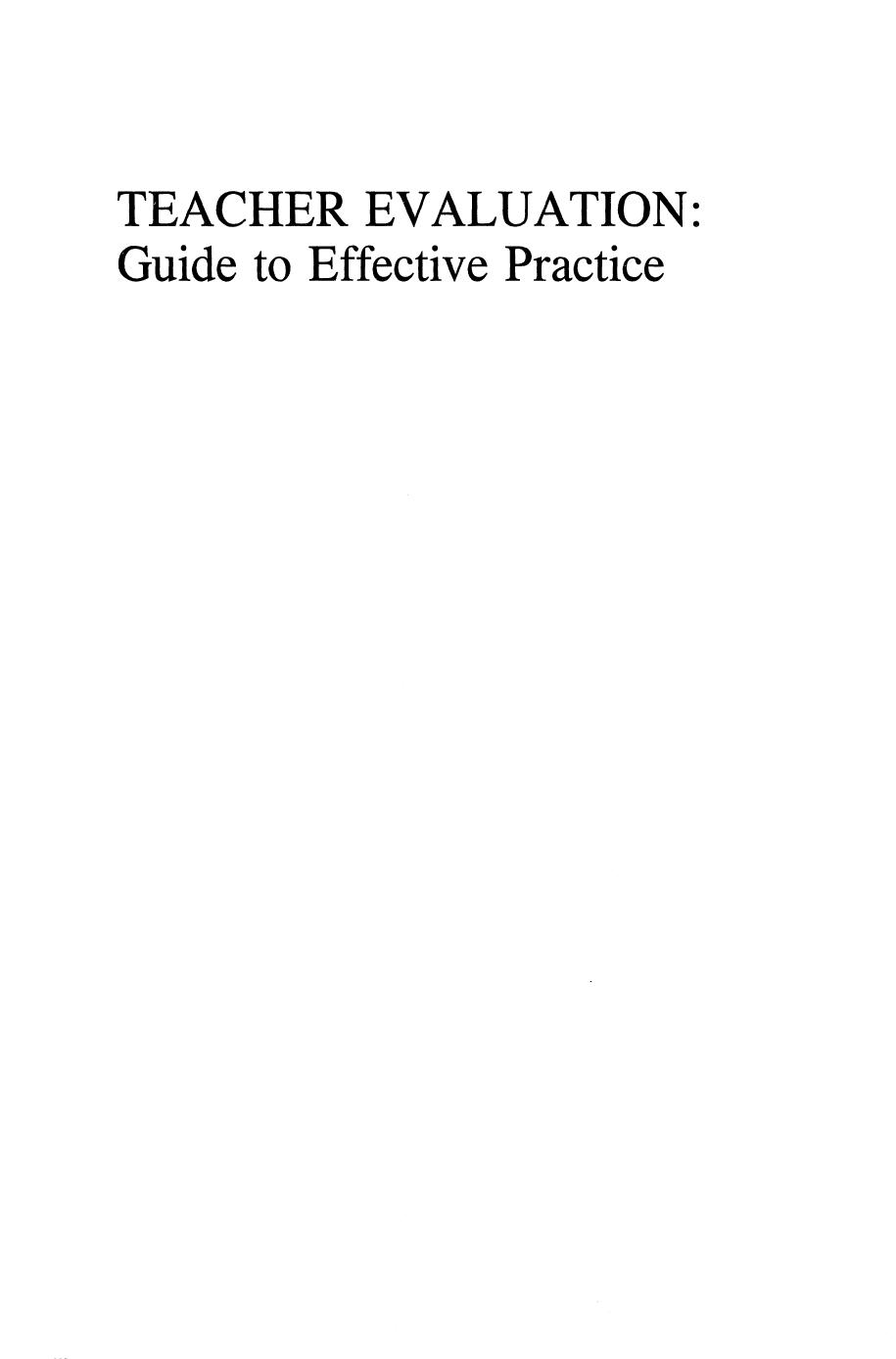 Teacher Evaluation: Guide to Effective Practice by Anthony J. Shinkfield Daniel L. Stufflebeam (auth.)