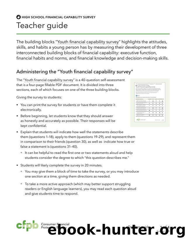 Teacher Guide by CFPB. Consumer Financial Protection Bureau
