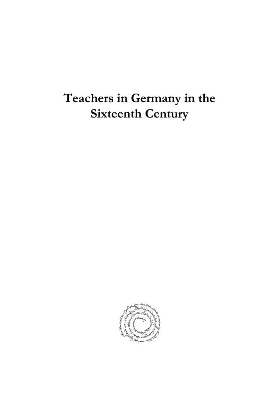 Teachers in Germany in the Sixteenth Century by Charles Robbins