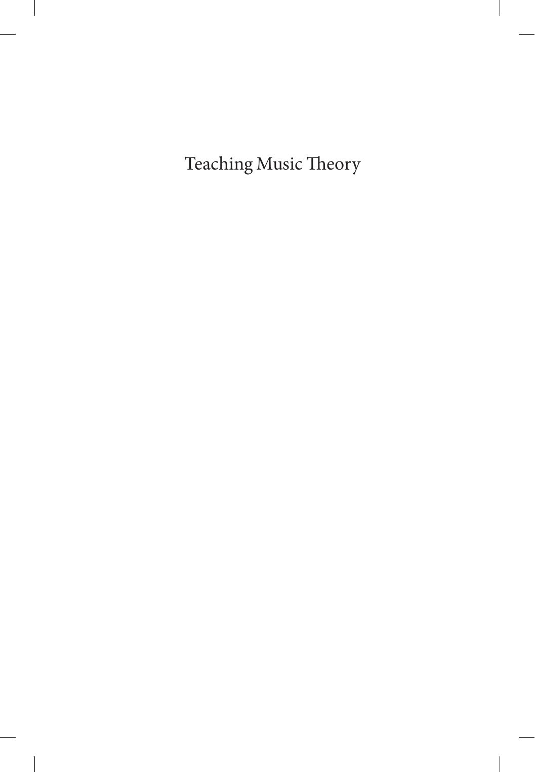 Teaching Music Theory by Jennifer Snodgrass by Unknown