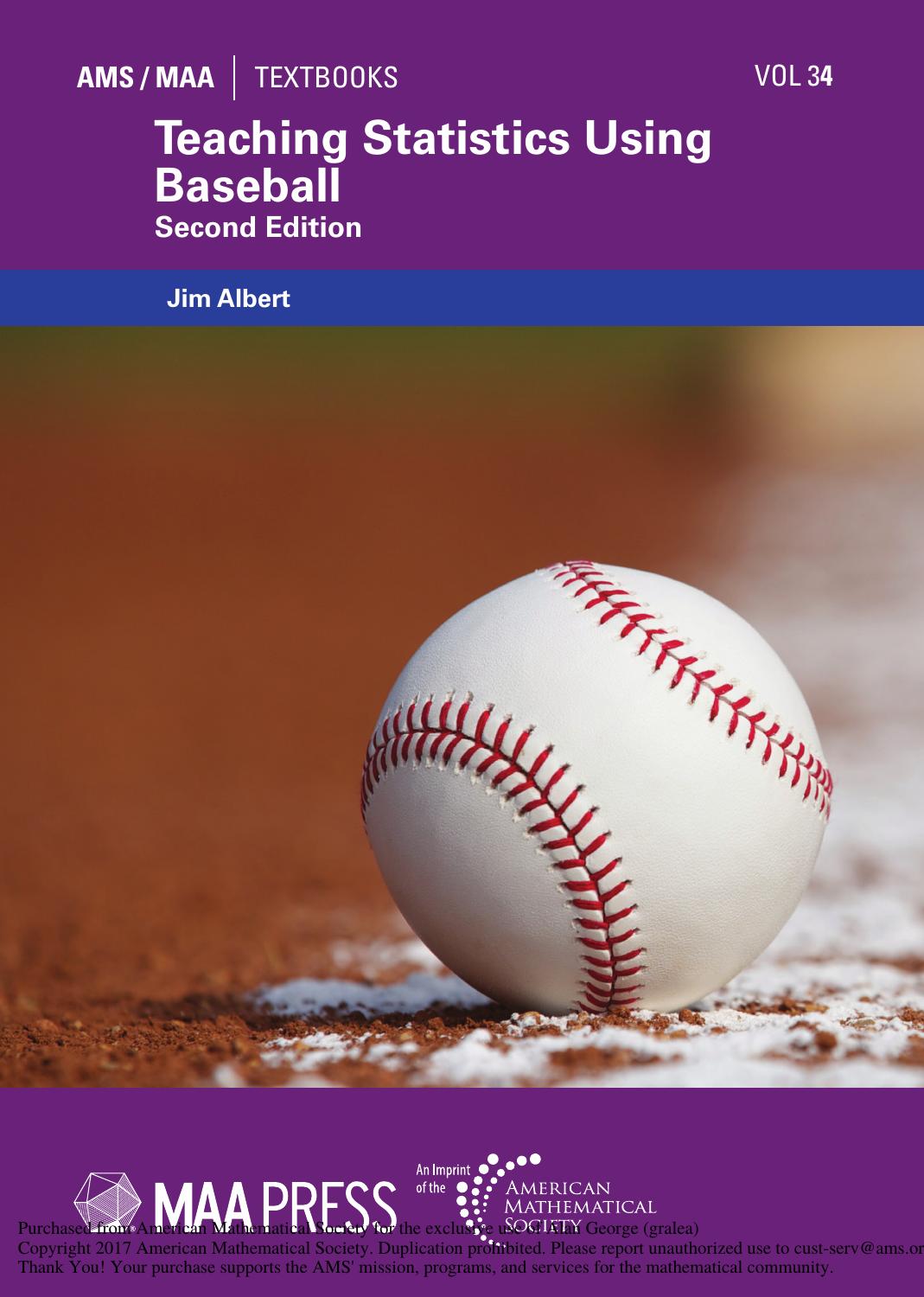 Teaching Statistics Using Baseball by Jim Albert