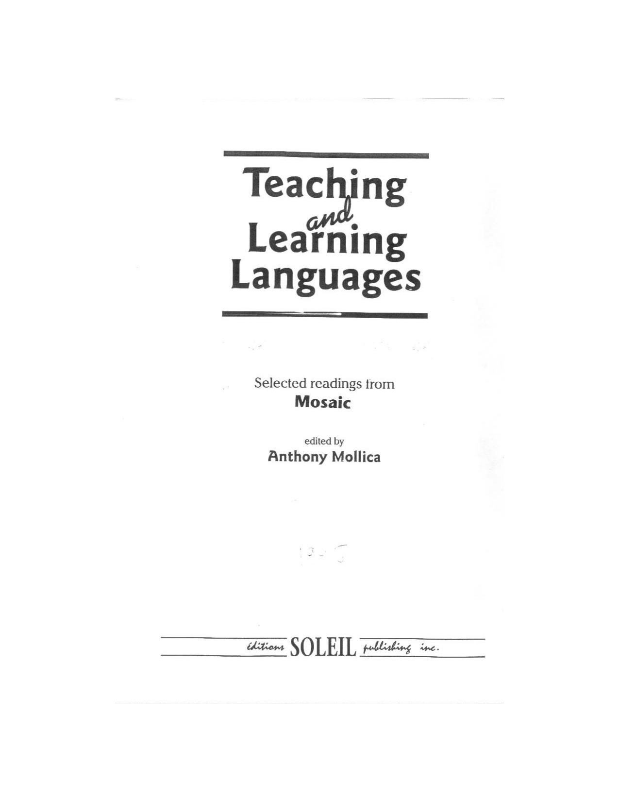 Teaching and Learning Languages.pdf by Tracy Cheung