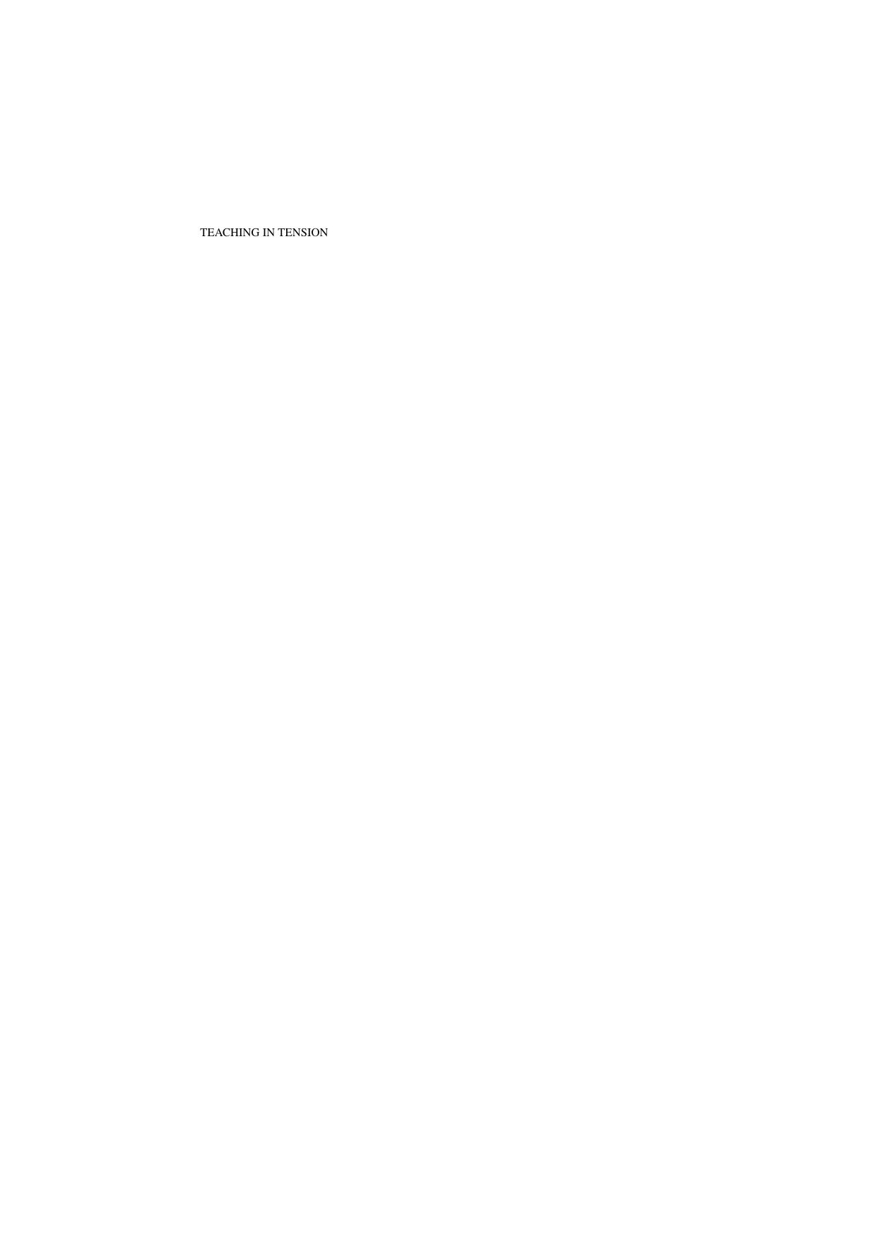 Teaching in Tension: International Pedagogies, National Policies, and Teachersâ Practices in Tanzania by Frances Vavrus Lesley Bartlett (auth.)