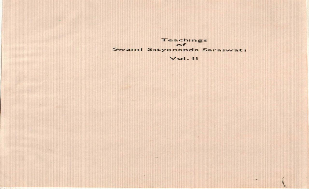 Teaching of Swami Satyananda - Vol.2 by Satyananda Saraswati