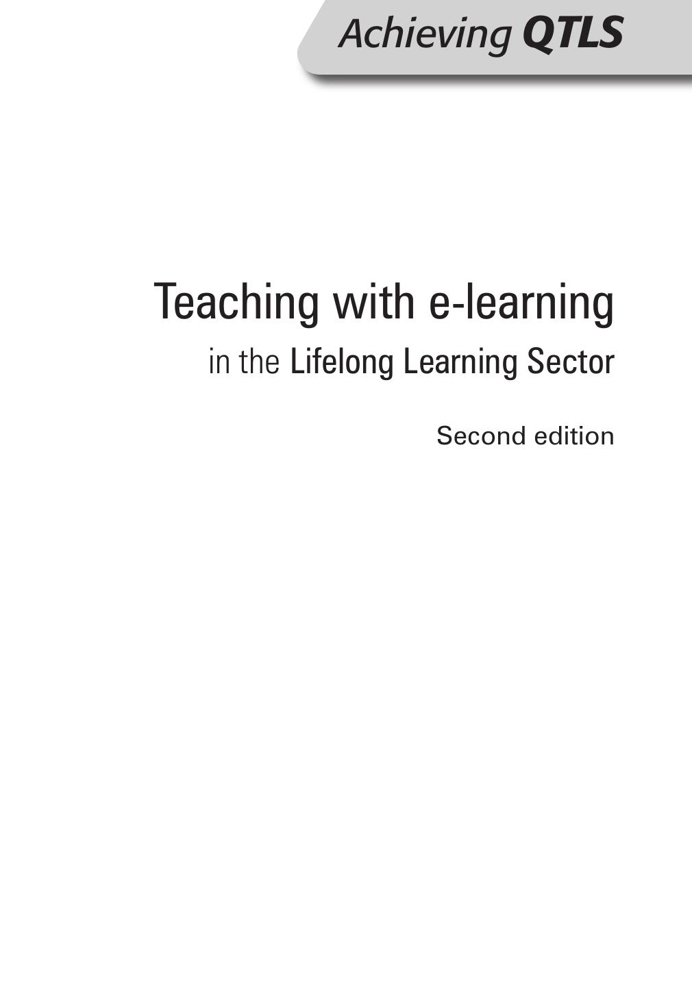 Teaching with e-learning in the lifelong learning sector by Chris Hill