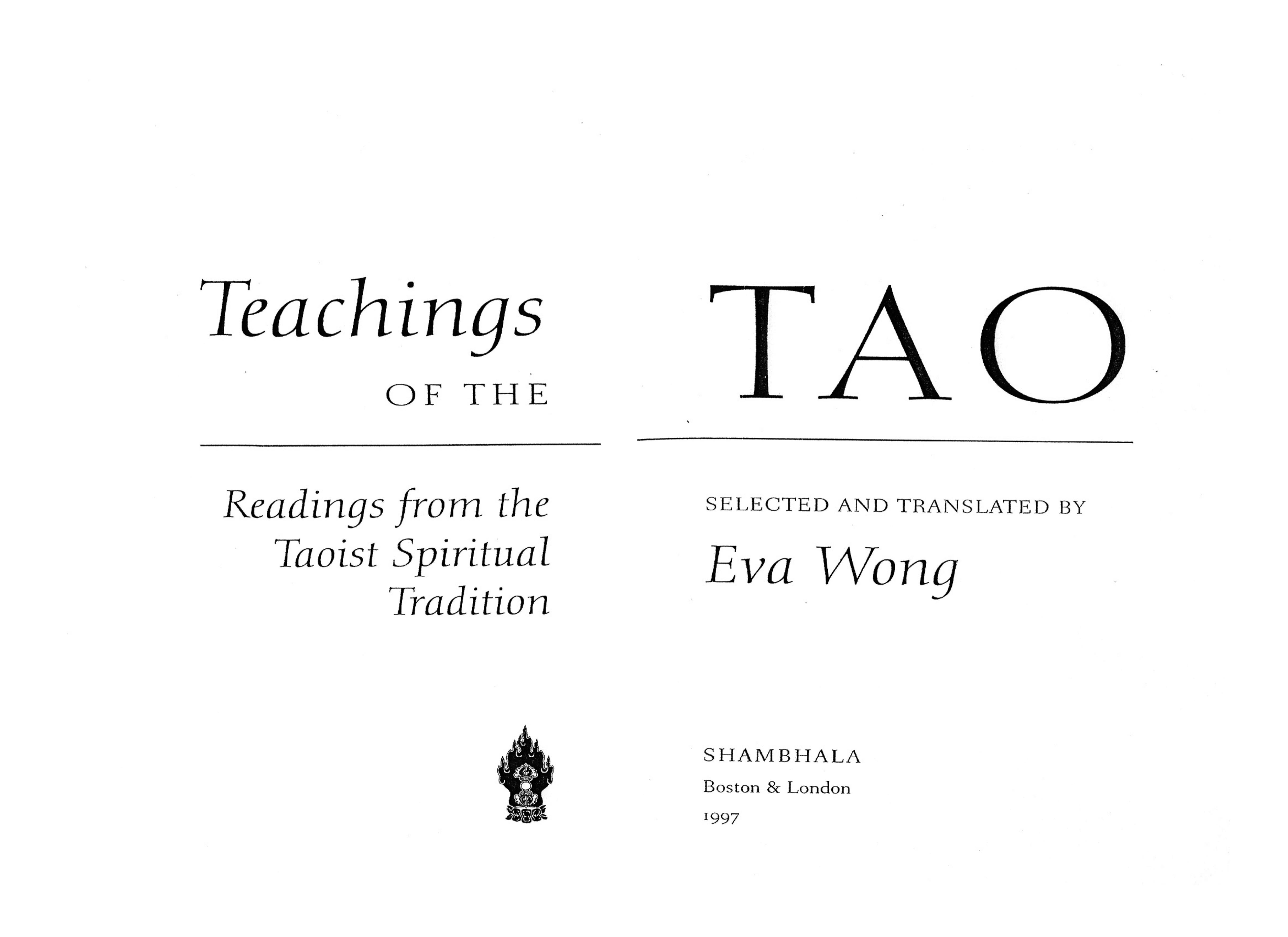 Teachings of the Tao by Eva Wong