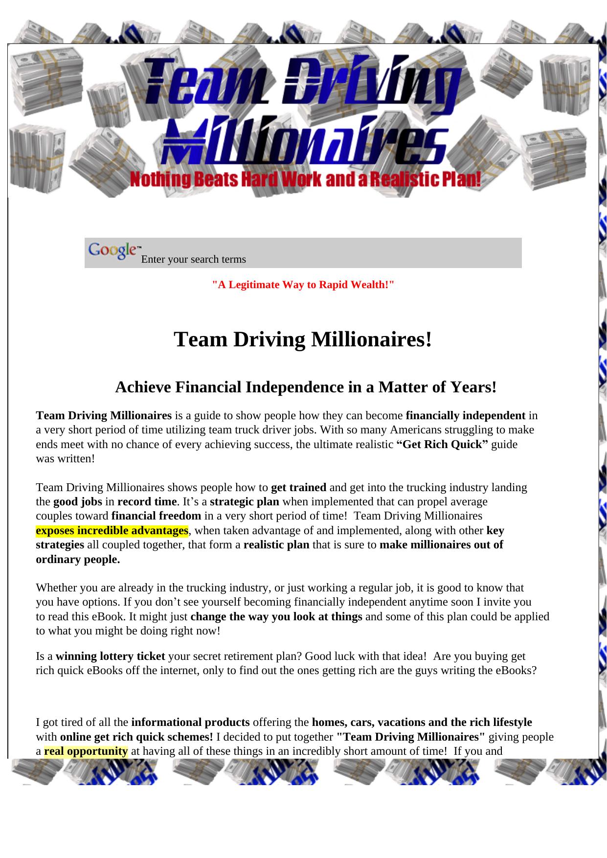 Team Driving Millionaires. by Best of Kuszter's Collection