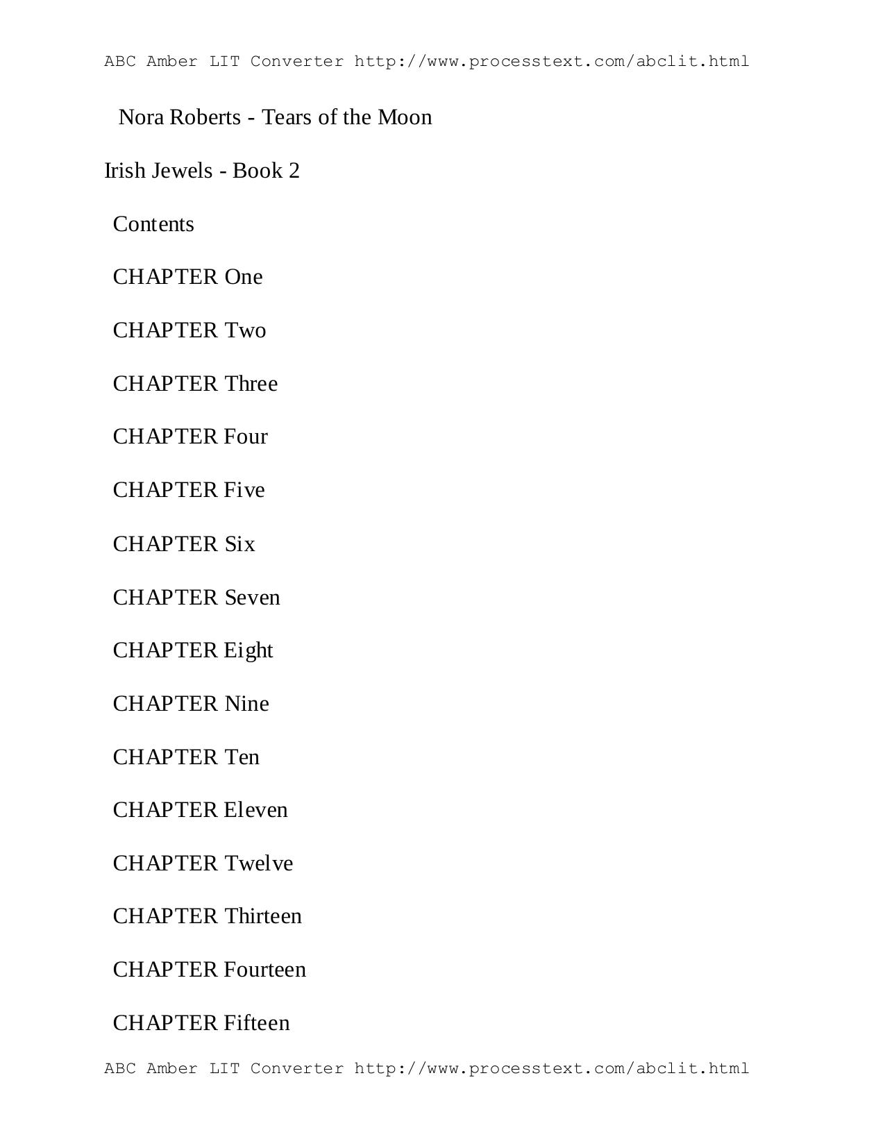 Tears Of The Moon by Nora Roberts by Unknown