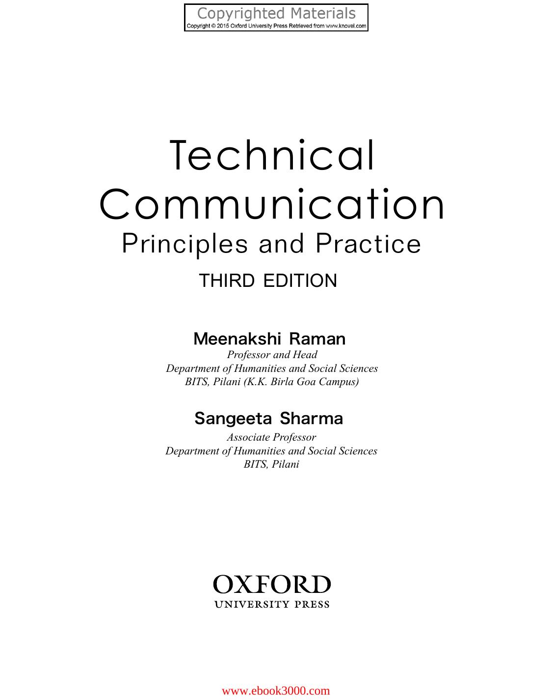 Technical Communication: Principles and Practice, Third Edition by Unknow