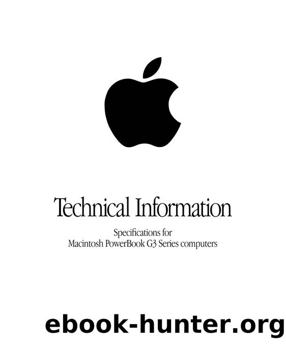 Technical Information Speciï¬cations for  Macintosh by Unknown