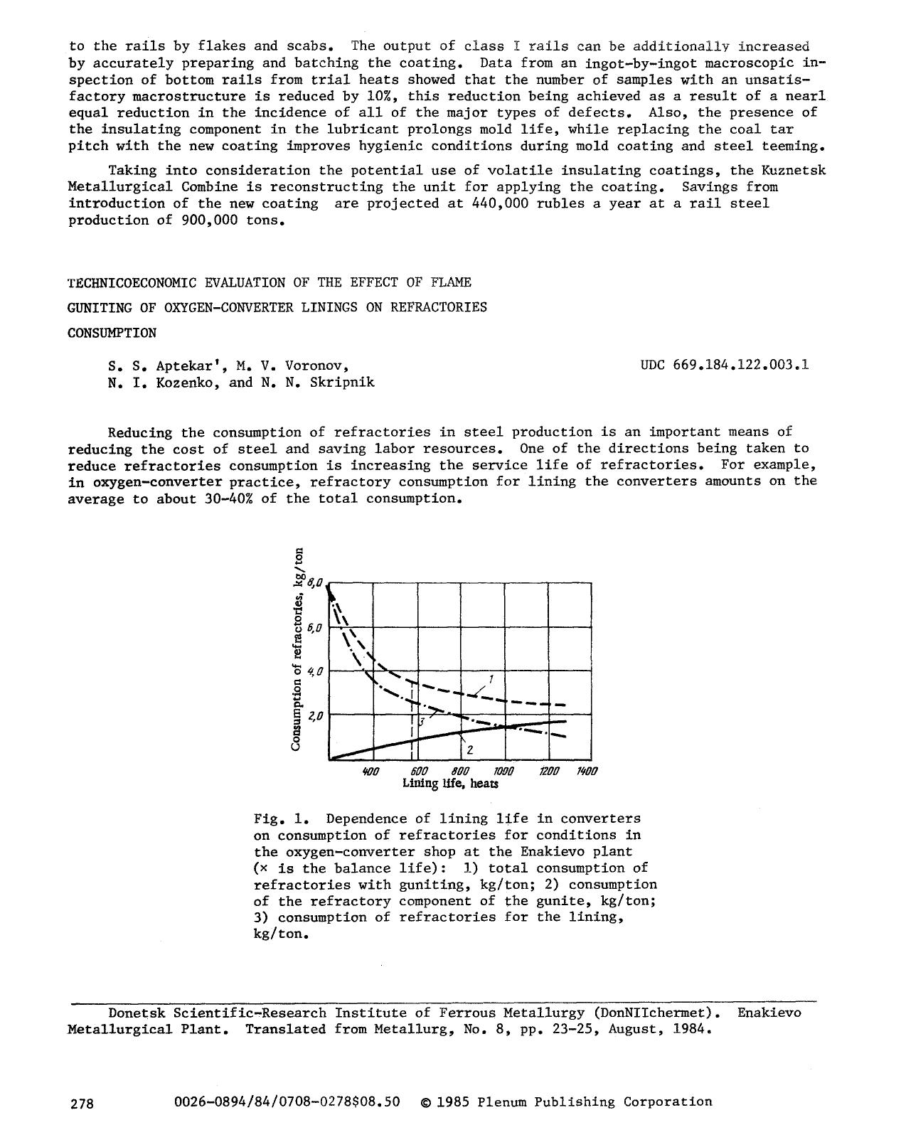 Technicoeconomic evaluation of the effect of flame guniting of oxygen-converter linings on refractories consumption by Unknown