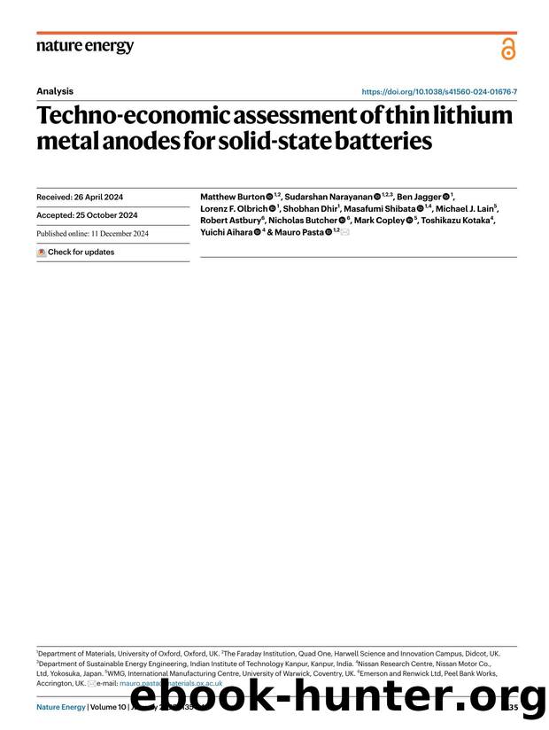 Techno-economic assessment of thin lithium metal anodes for solid-state batteries by unknow