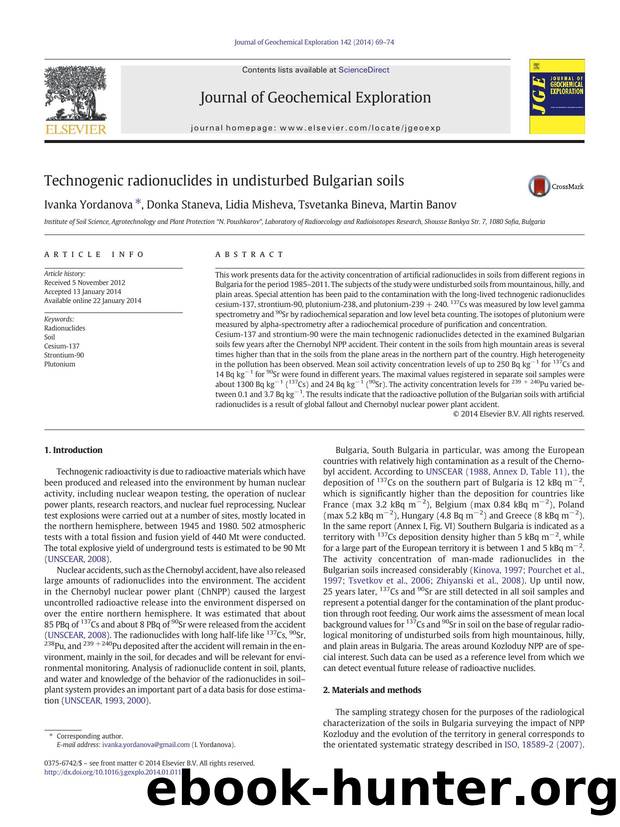 Technogenic radionuclides in undisturbed Bulgarian soils by Ivanka Yordanova & Donka Staneva & Lidia Misheva & Tsvetanka Bineva & Martin Banov