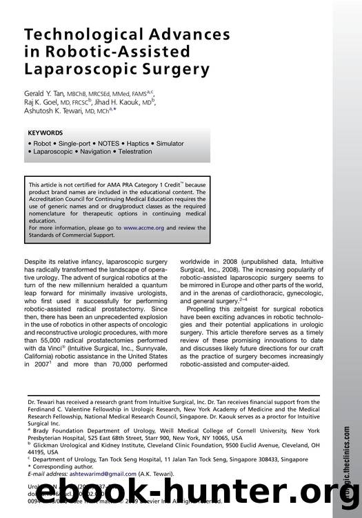 Technological Advances in Robotic-Assisted Laparoscopic Surgery by unknow