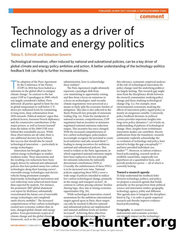 Technology as a driver of climate and energy politics by Tobias S. Schmidt & Sebastian Sewerin