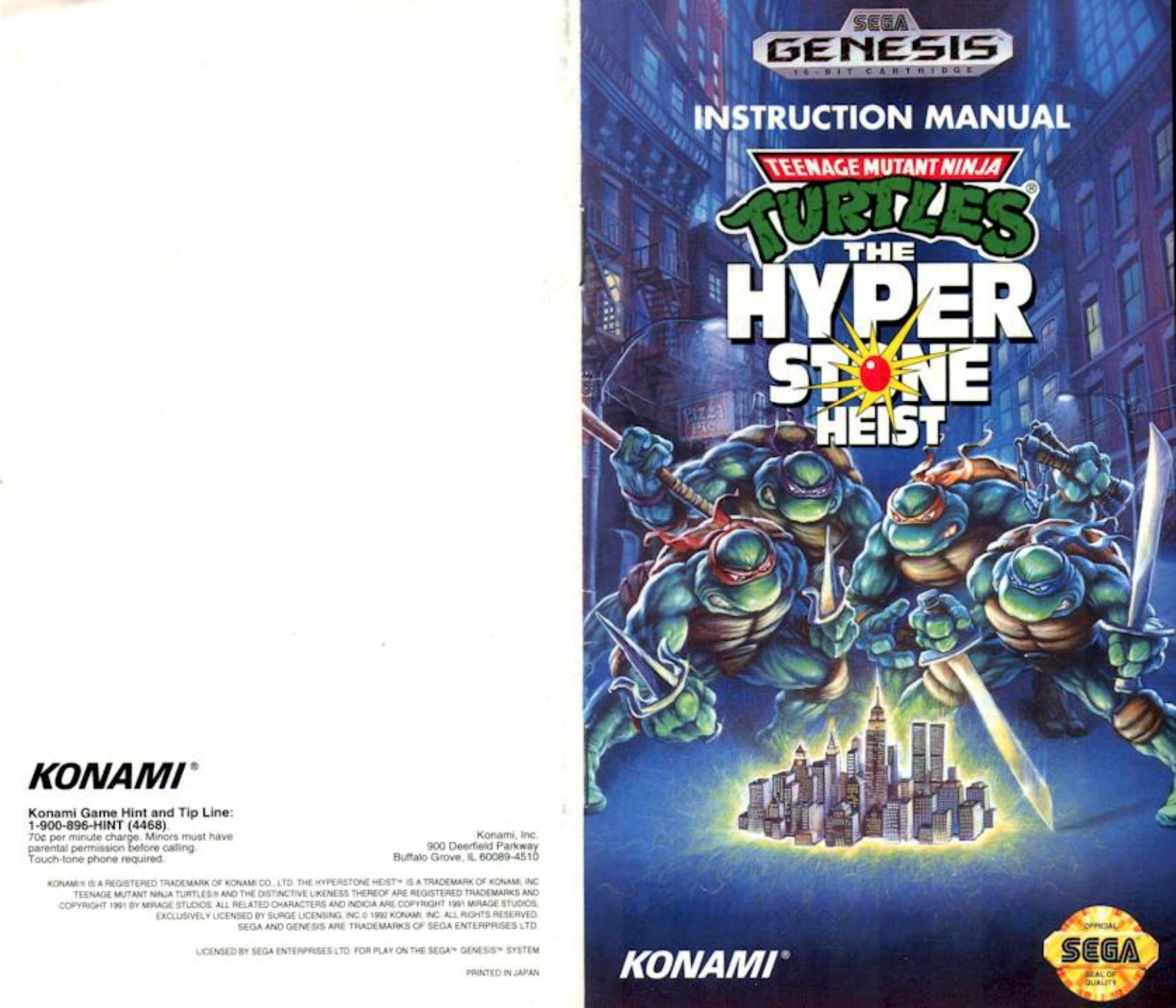 Teenage Mutant Ninja Turtles The Hyperstone Heist Teenage Mutant Ninja Turtles Return of the Shredder (U) by Unknown